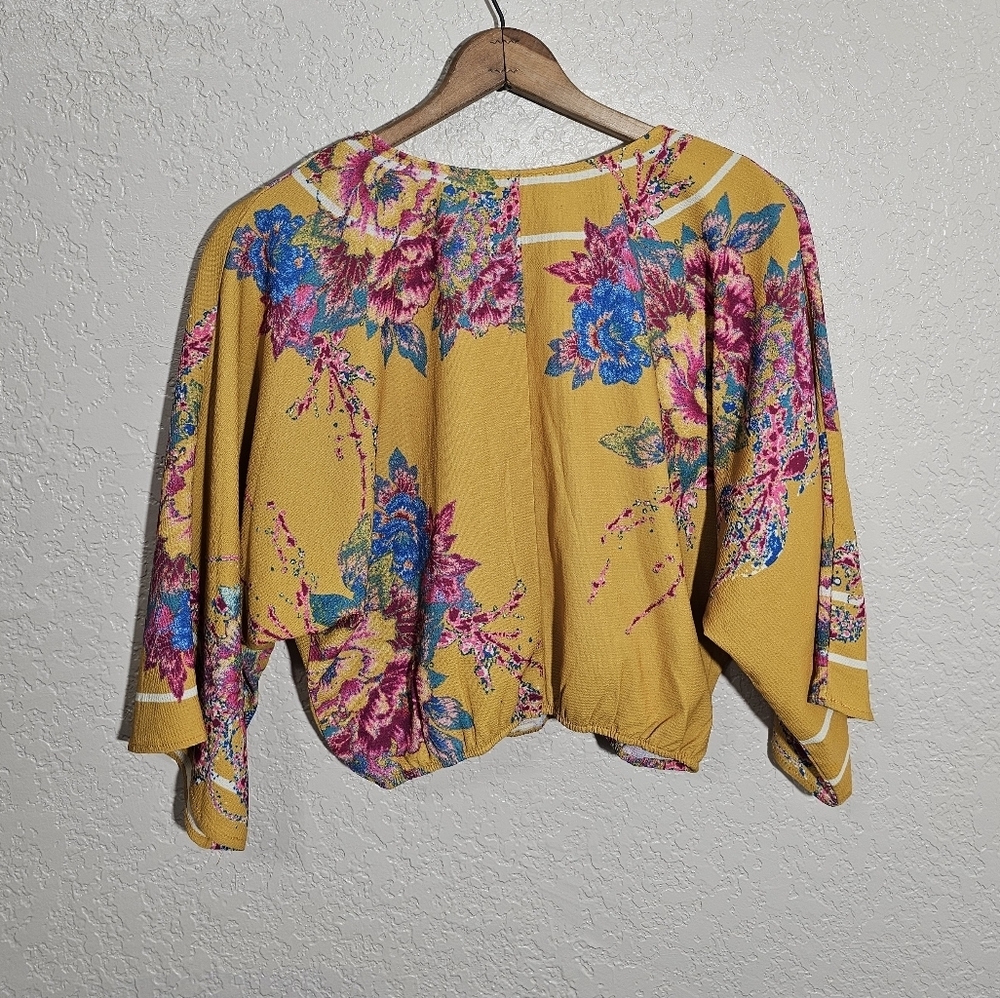 Anthro Flying Tomato Floral Faux Wrap Top - Picture 2 of 4